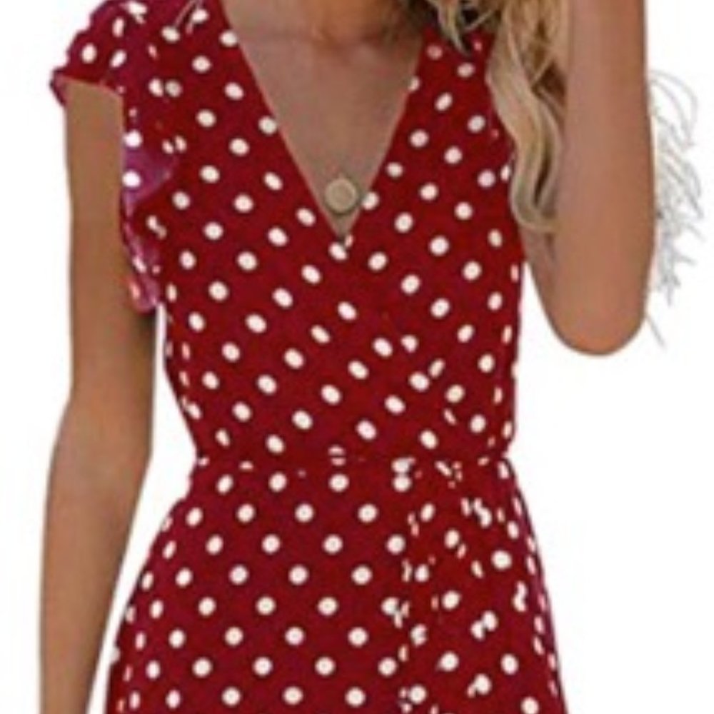 Grecerelle Women's Summer Flora Print Cross V Neck Bohemian Maxi Dress Small
